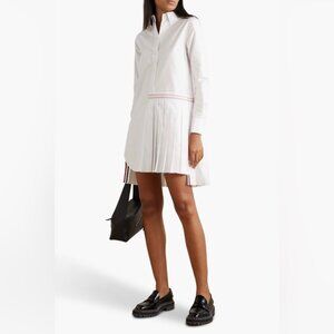 Thom Browne Thigh Length Half Pleated Shirtdress Oxford Cotton Size 40